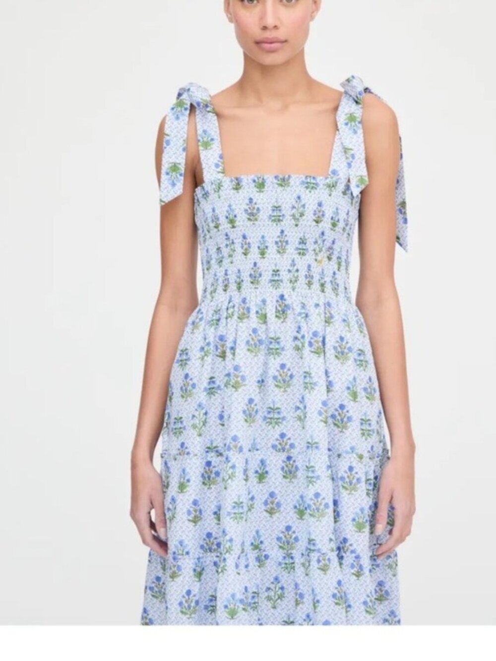 Hill house home The Ribbon Ellie Nap Dress - Blue Block Print, S L - Picture 4 of 6